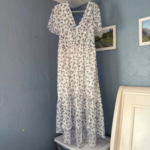 3 for $25! Flag & Anthem Floral asymmetrical‎ short sleeve maxi dress, L